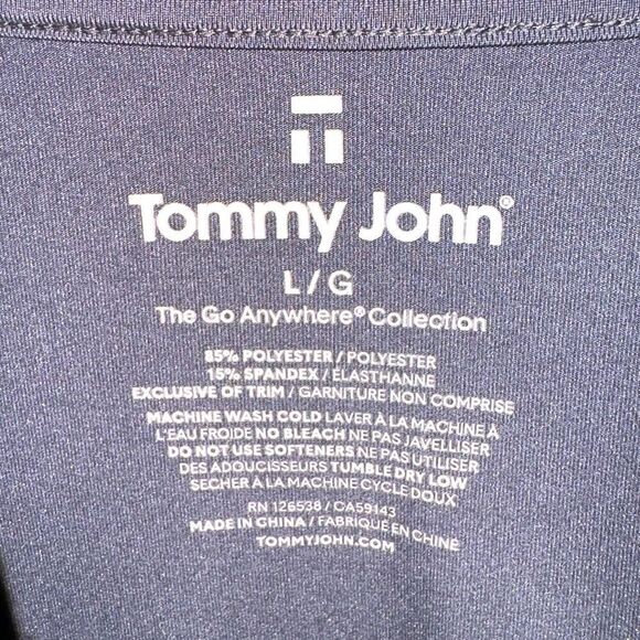 Tommy John Gray Go Anywhere Collection Polo Shirt Sz L - Picture 2 of 8